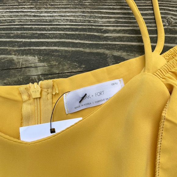 Dress: Oak + Fort Long Yellow Cutout Dress - Picture 7 of 11